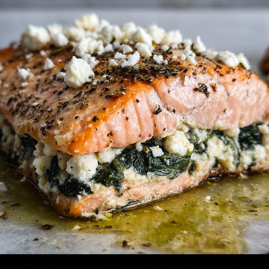 Spinach and Feta Stuffed Salmon Recipe - Recipe Image