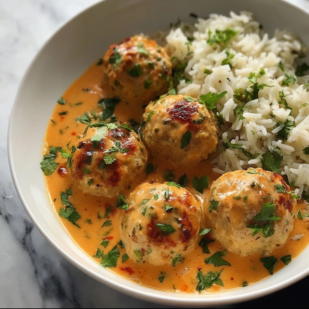 Spiced Chicken Meatballs in Coconut Curry Recipe - Recipe Image