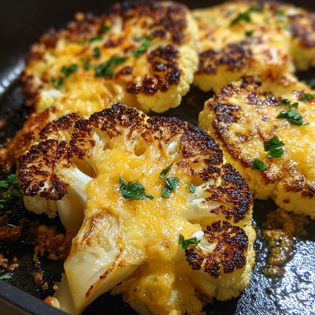 Cheesy Cauliflower Steaks Recipe - Recipe Image