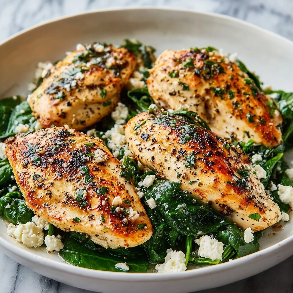 Easy Chicken Breast with Feta and Spinach Recipe - Recipe Image
