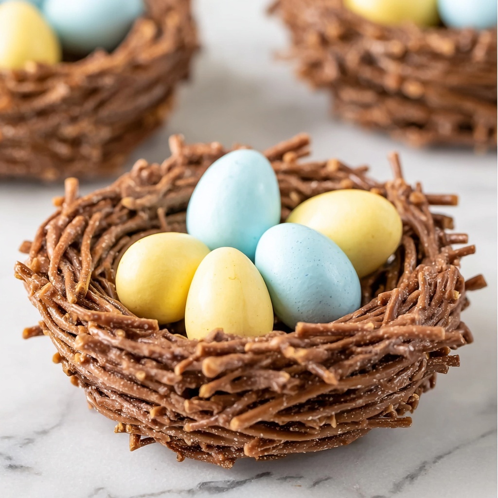Birds Nest Cookies with Peanut Butter, Chocolate, and Mini Eggs Recipe - Recipe Image