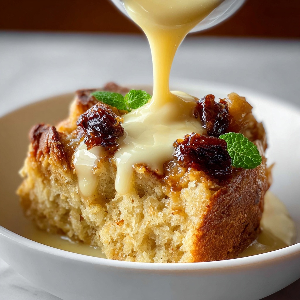 Cozy Bread Pudding with Vanilla Sauce Recipe - Recipe Image