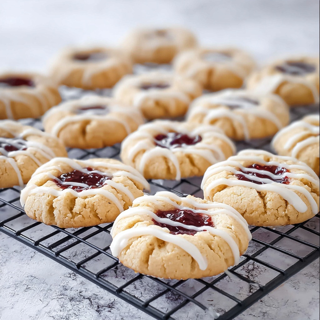 Raspberry Shortbread Cookies with Almond Glaze Recipe - Recipe Image