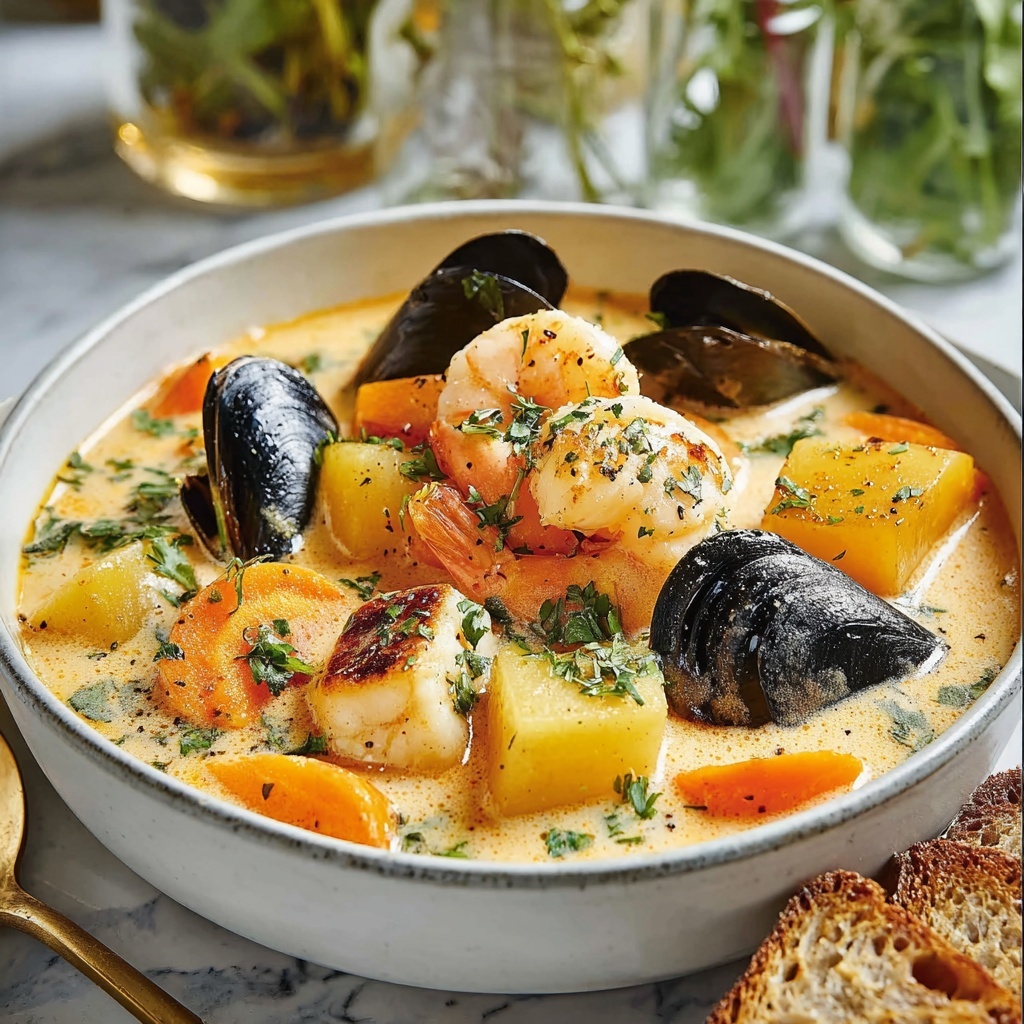 Creamy Seafood Chowder Recipe - Recipe Image